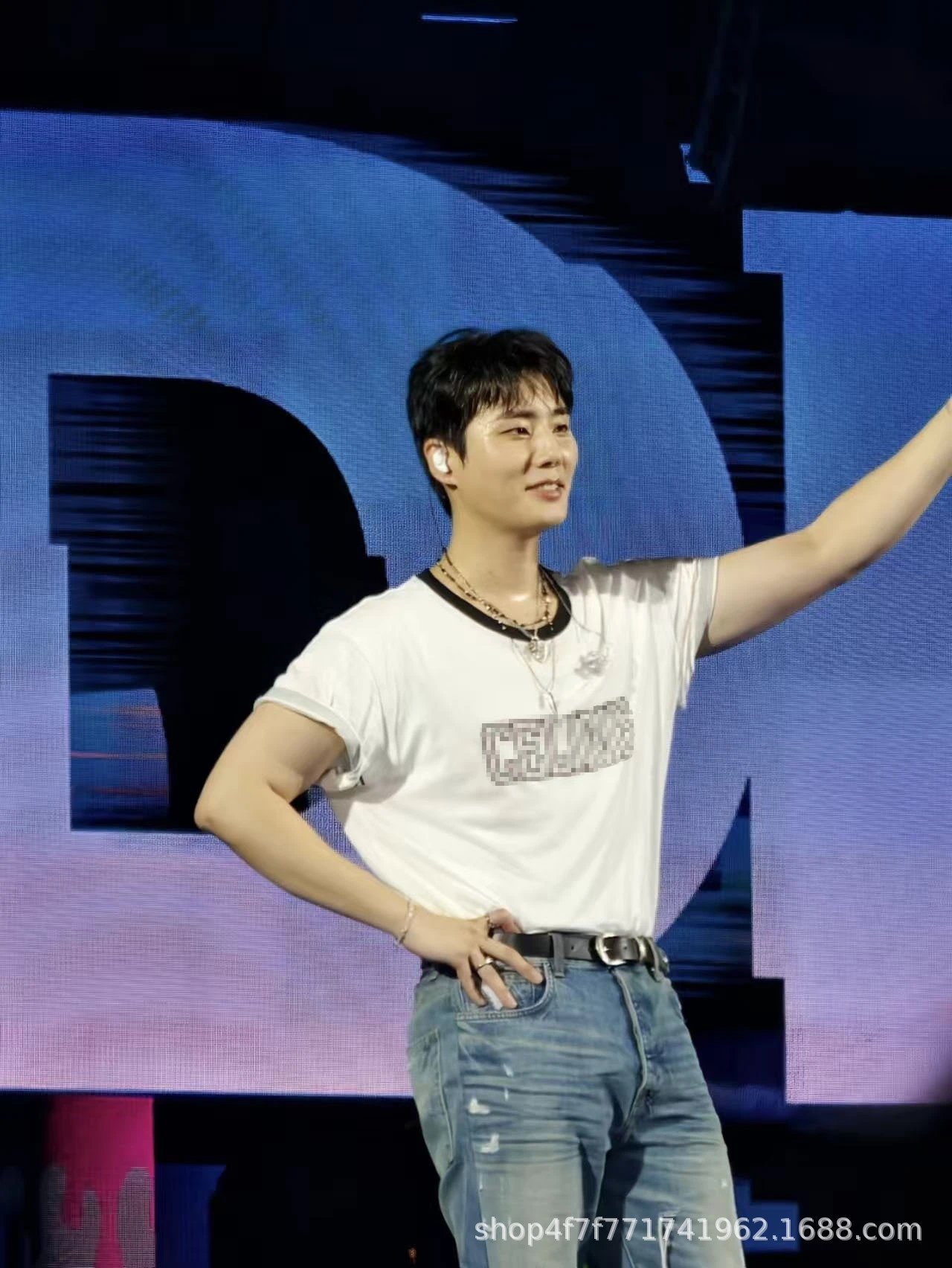 Celine Pixel Logo Ringer T-Shirt White - 11