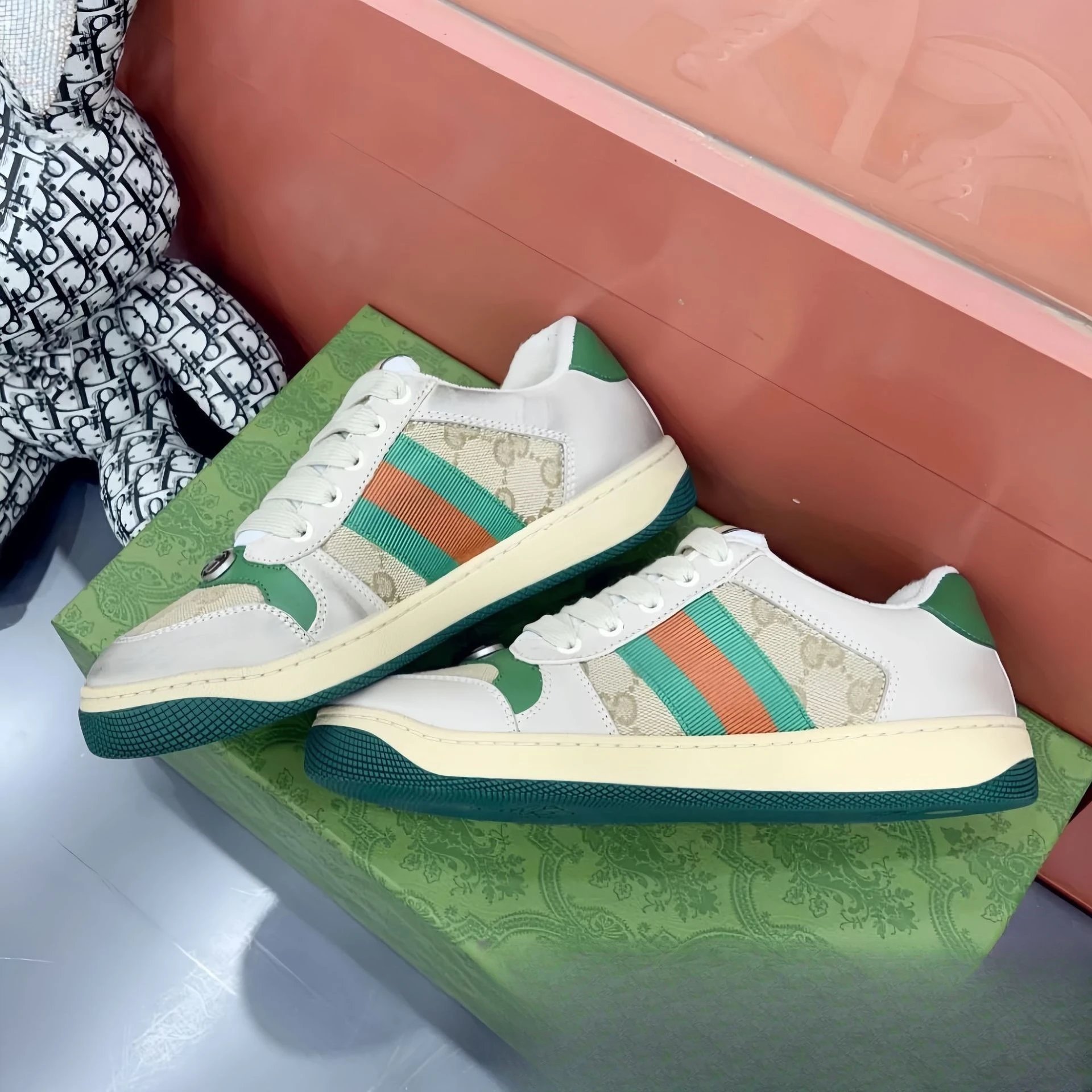 Gucci Ace Sneakers Black with Web Stripe and GG Monogram - 2