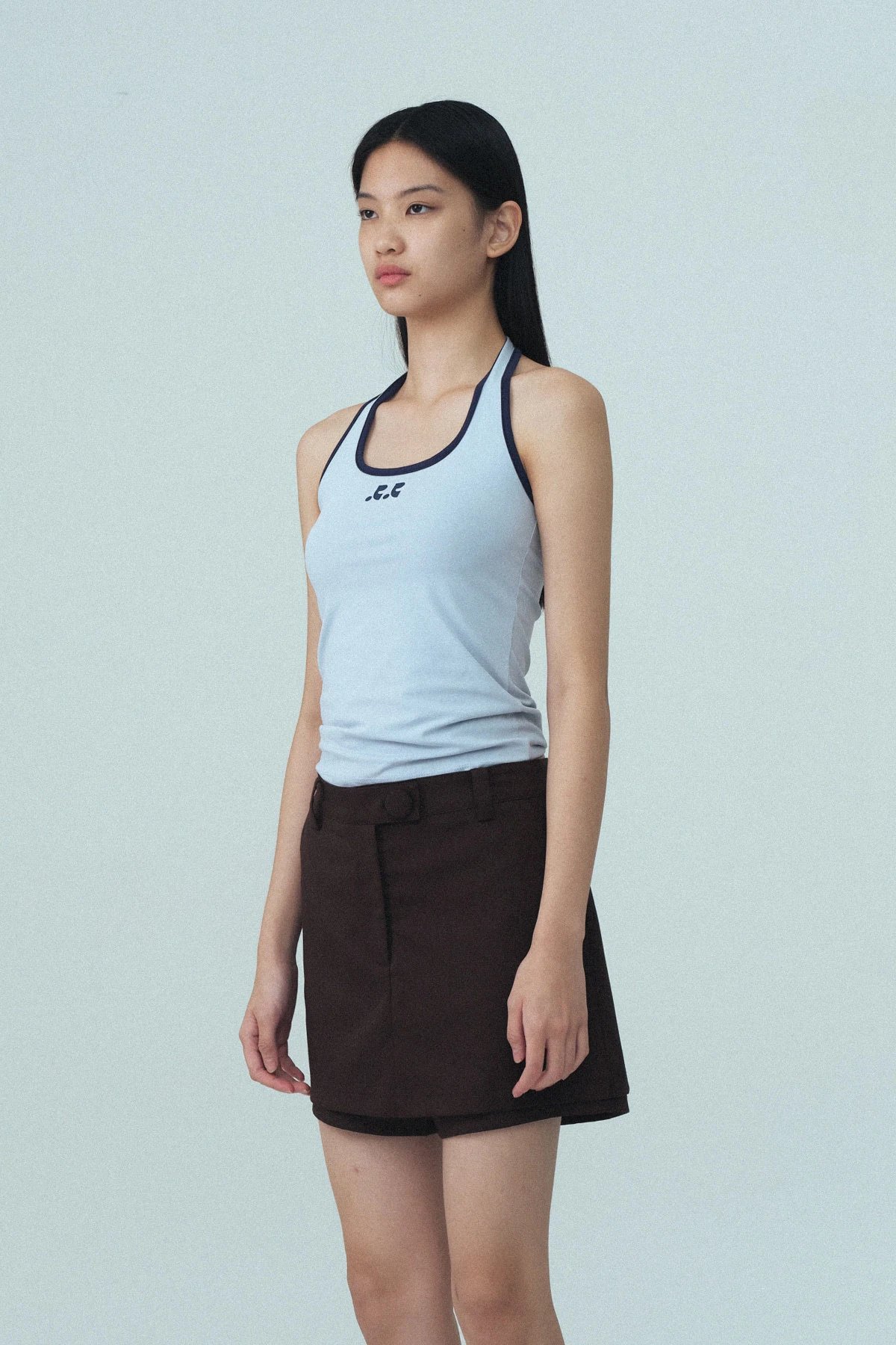 GRA Halter Neck Tank Top Gray - 35