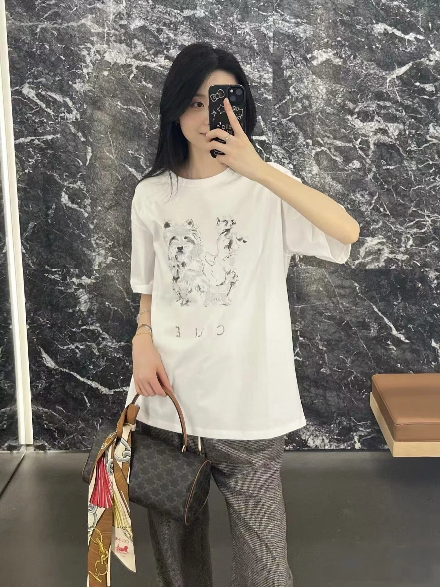 Saint Tears Westie Print Off-White T-Shirt - 9