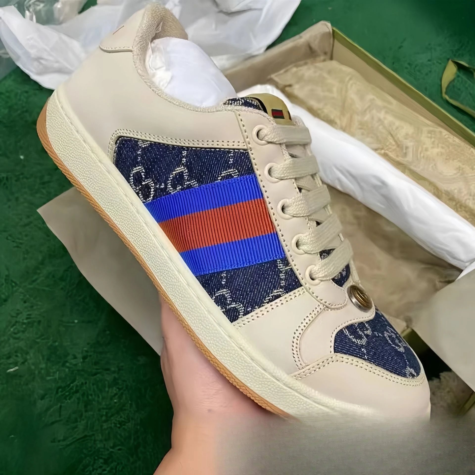 Gucci Ace Sneakers Black with Web Stripe and GG Monogram - 12