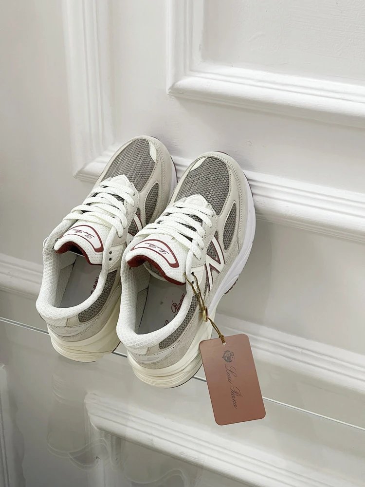 New Balance 990v6 Beige Burgundy Sneakers - 12