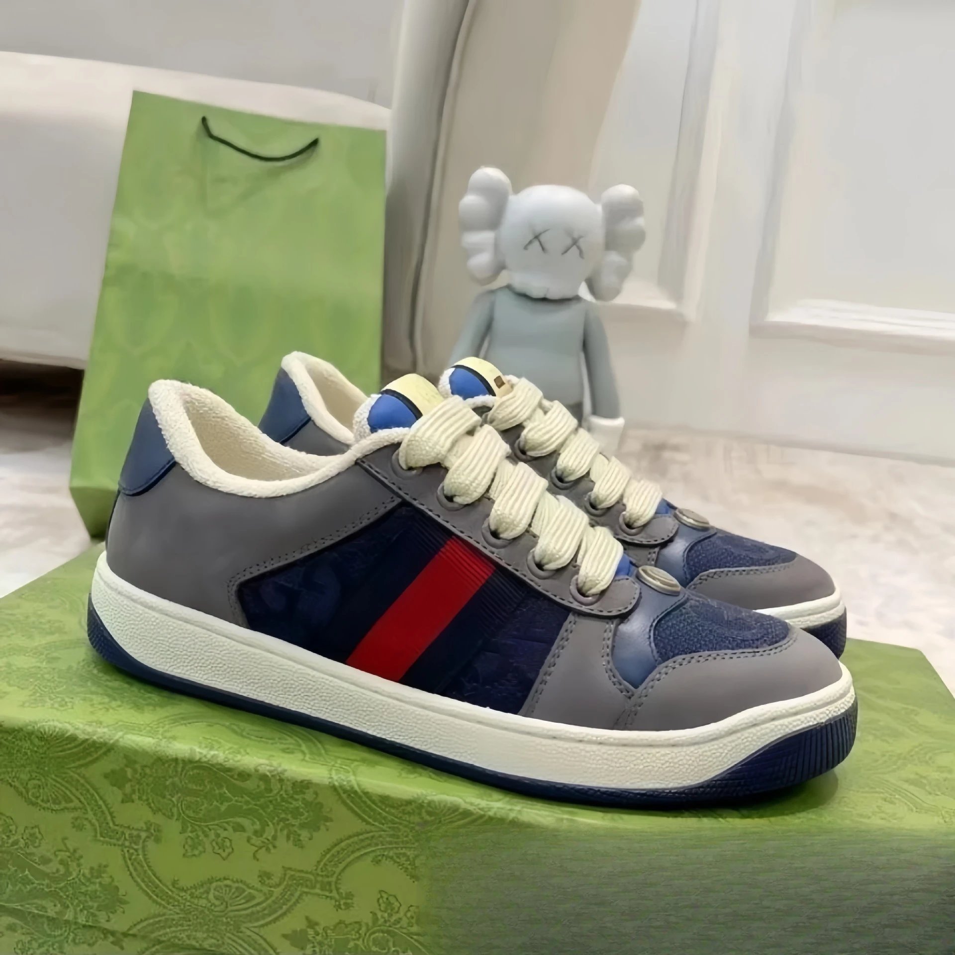 Gucci Ace Sneakers Black with Web Stripe and GG Monogram - 16