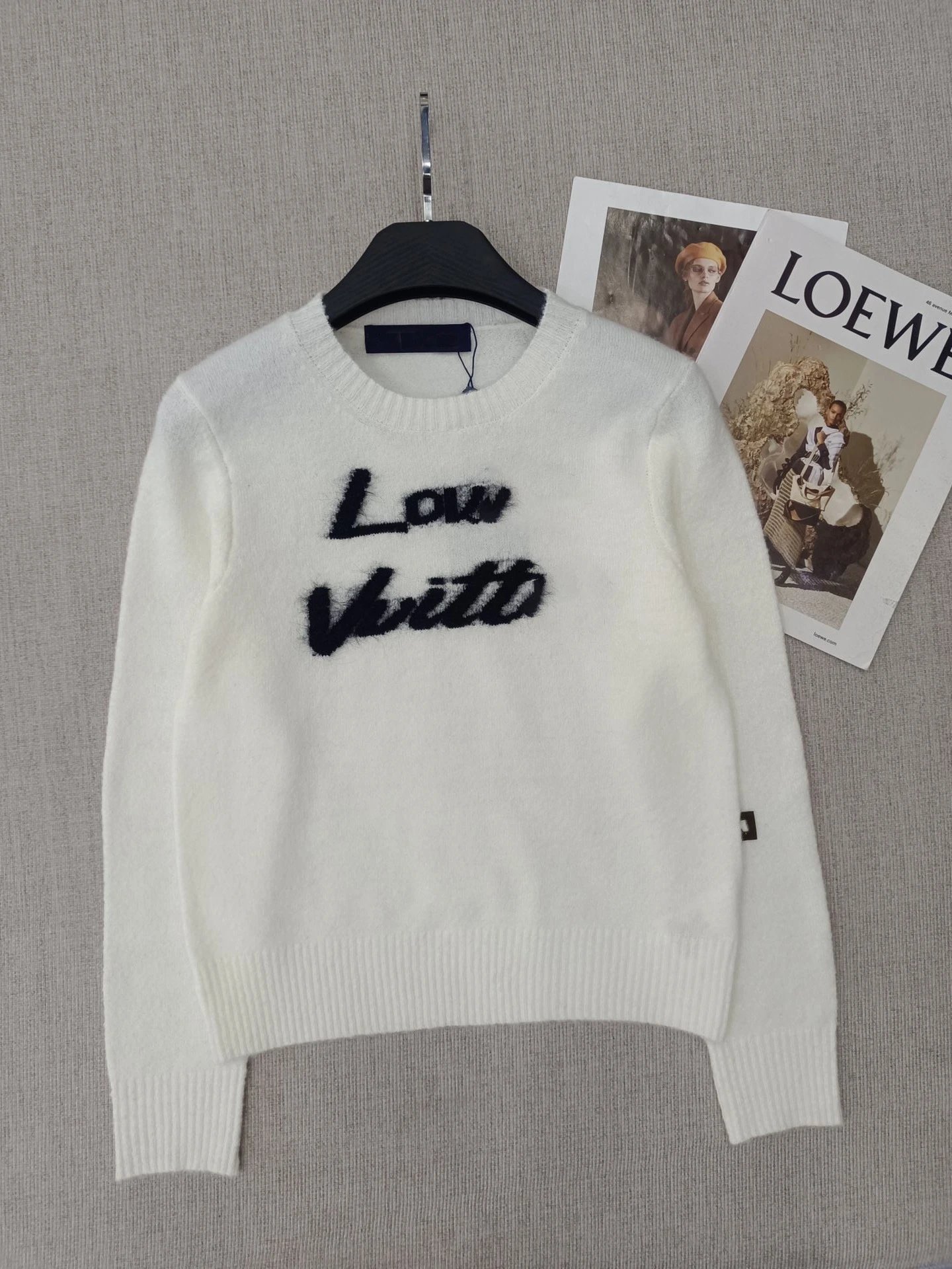Louis Vuitton Logo Knit Sweater White - 3