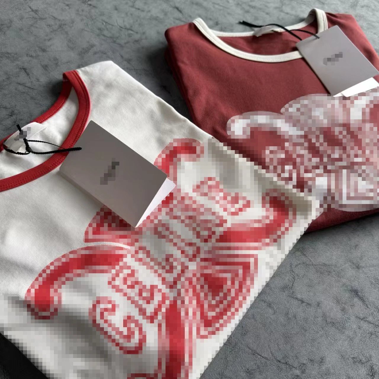 Celine Vintage Logo Ringer T-Shirt Burgundy - 10