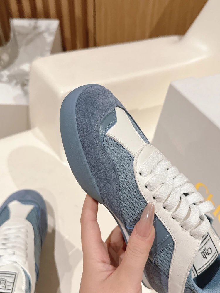 Chloé Tennis 1970 White and Gray Mesh Sneakers - 31