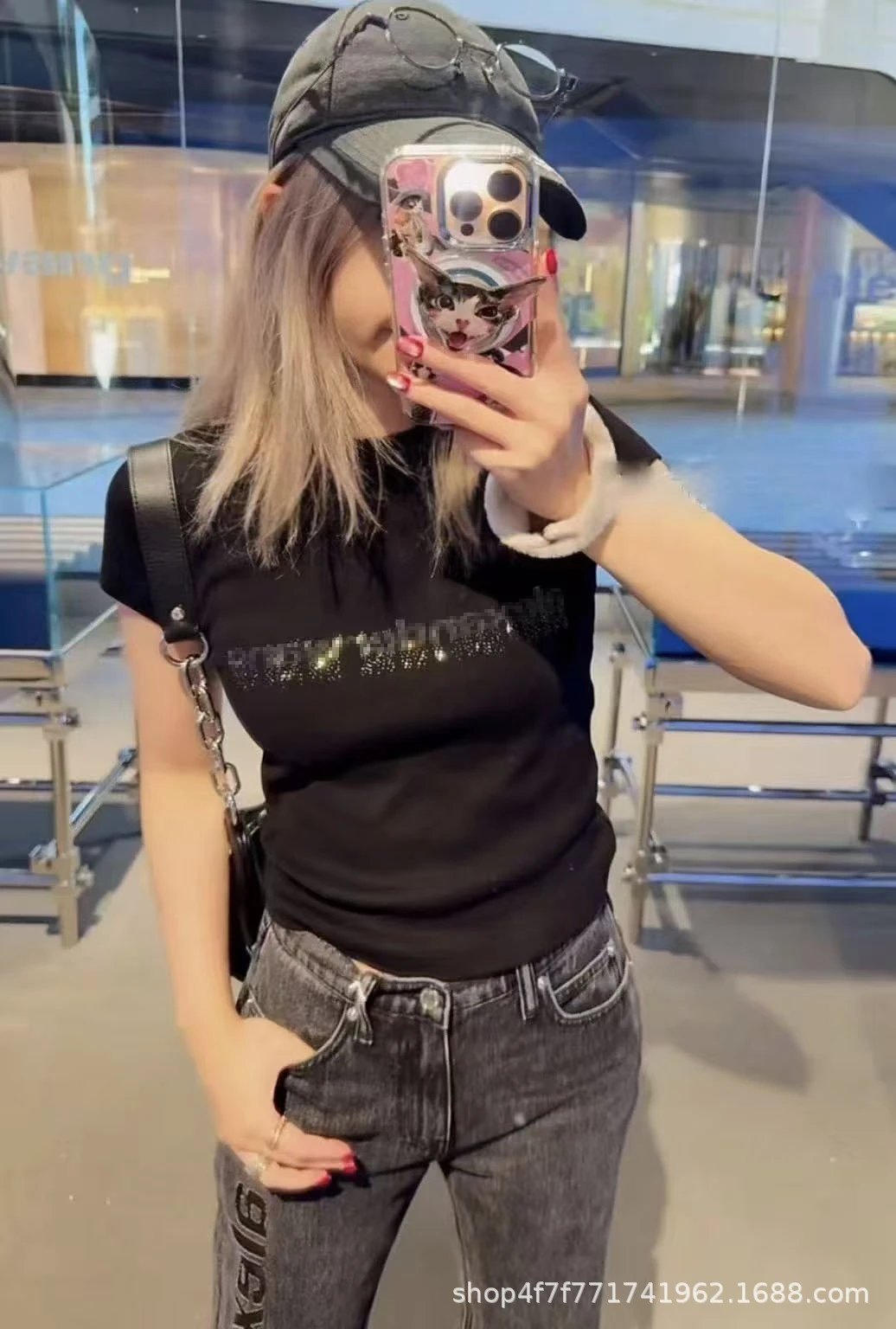 Alexander McQueen Logo-Print White T-Shirt and Denim Jeans Set - 8