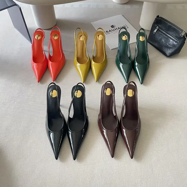 Unbranded High Heels Patent Pointed-Toe Slingback Stiletto product detail image 1