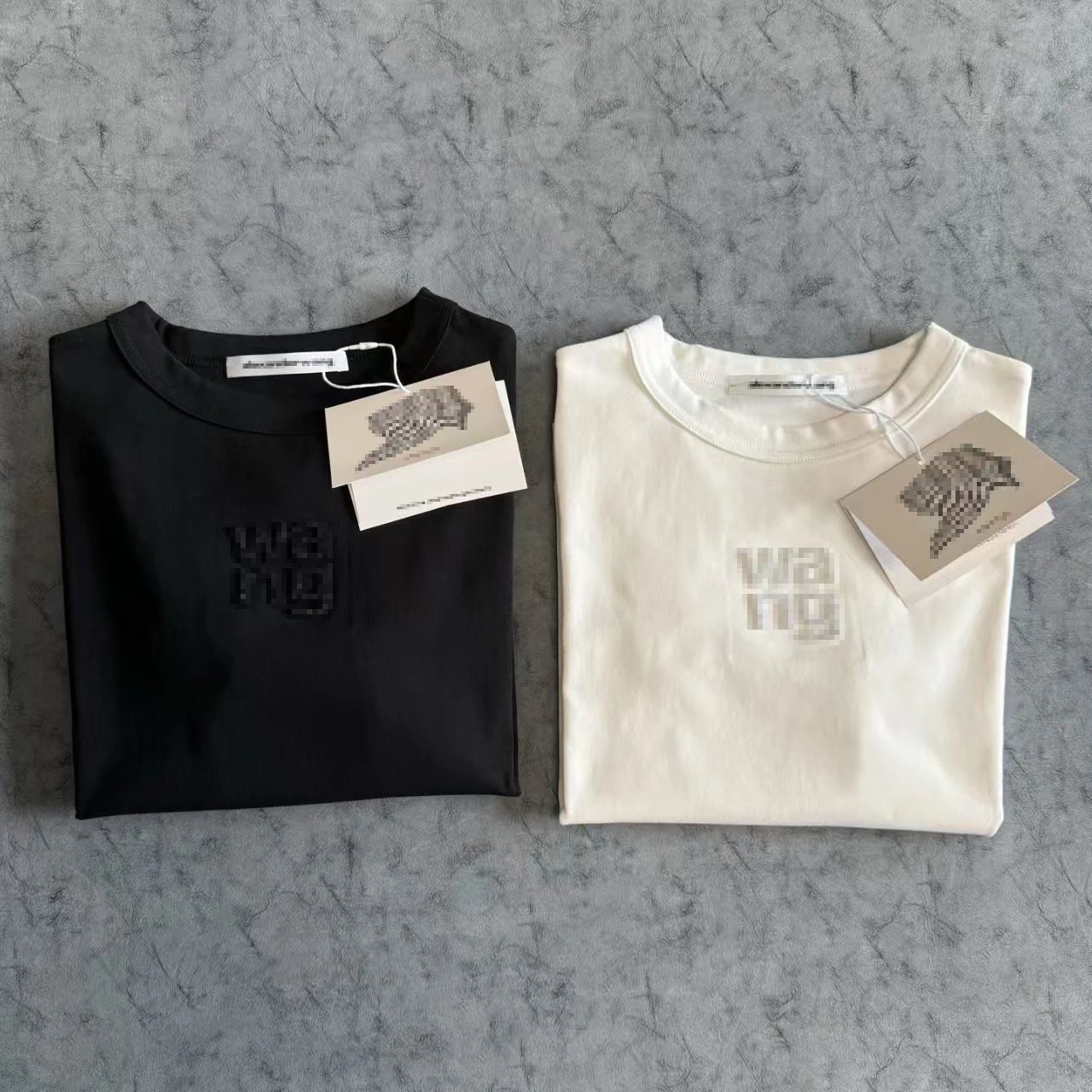 Alexander Wang Pixelated Logo White T-Shirt - 4