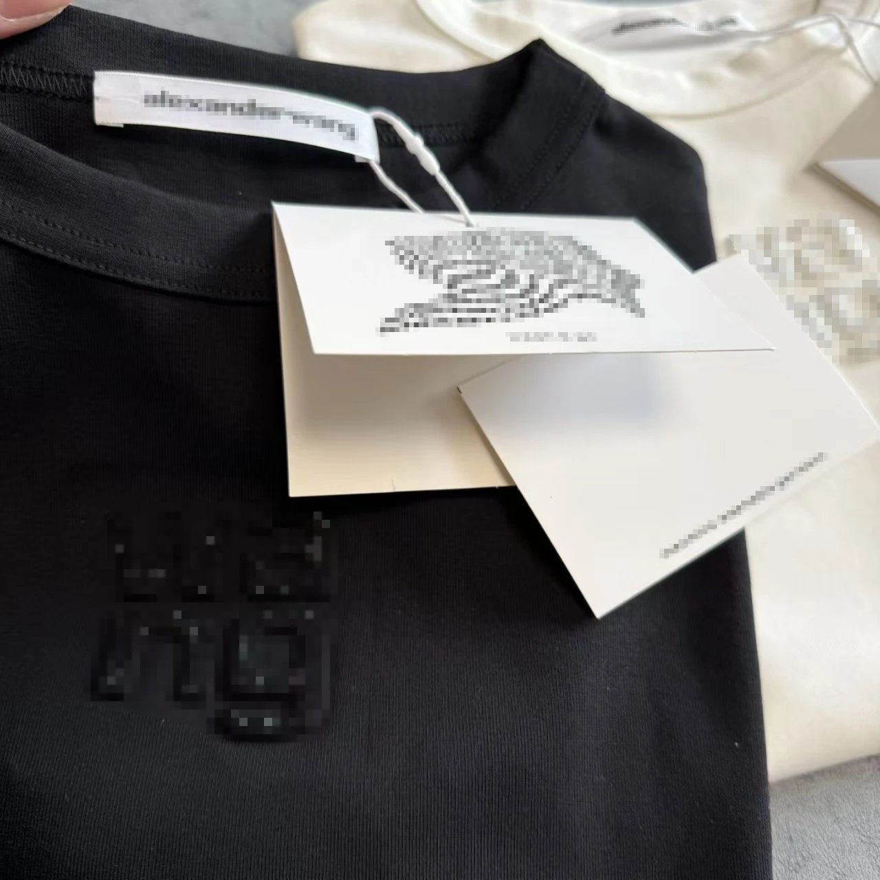 Alexander Wang Pixelated Logo White T-Shirt - 12
