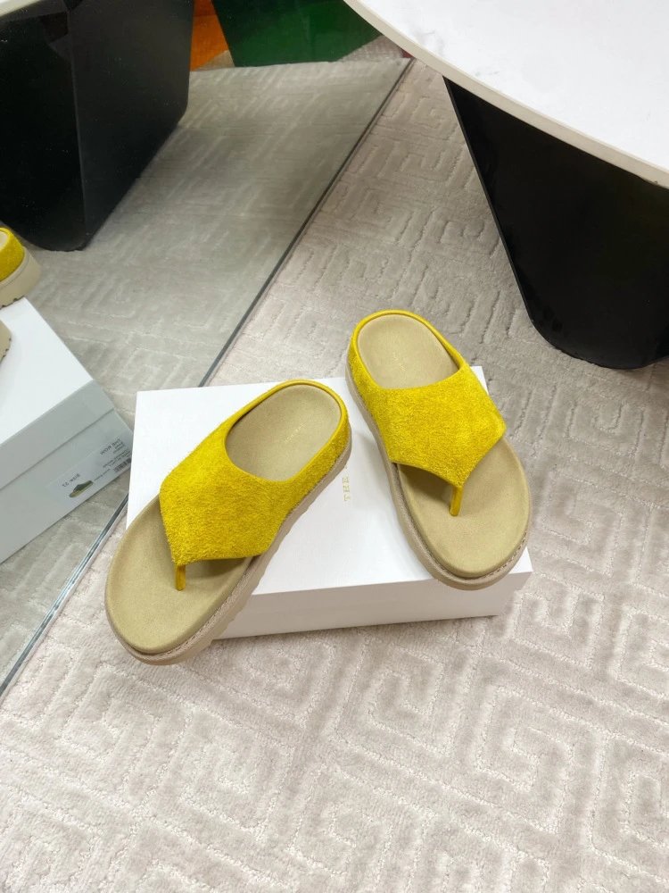 Gallery Dept. Suede Slide Sandals Olive Green Slippers - 22