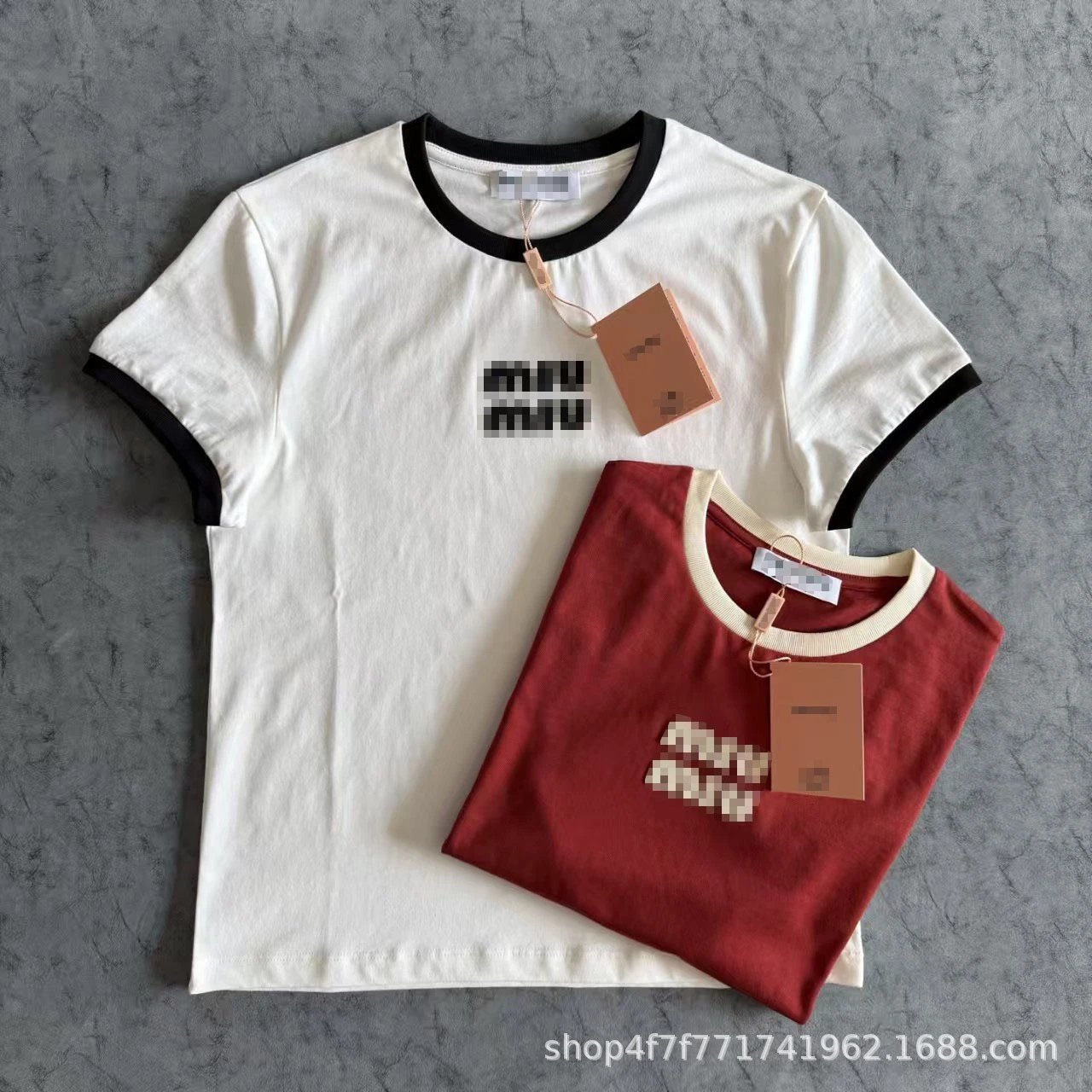 Miu Miu Logo Ringer T-Shirt White - 4