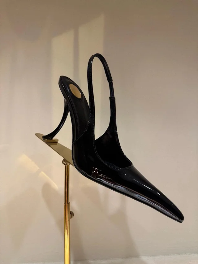 Unbranded High Heels Patent Leather Pointed-Toe Slingback Stiletto product detail image 7