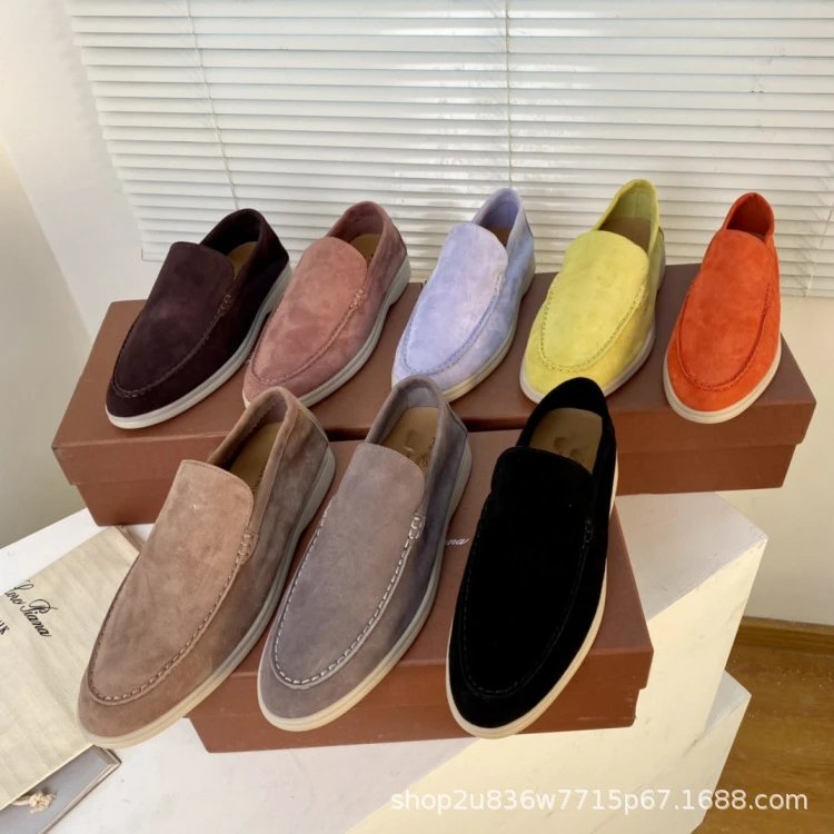 Design Suede Loafers Dusty Rose Casual Shoes - 3