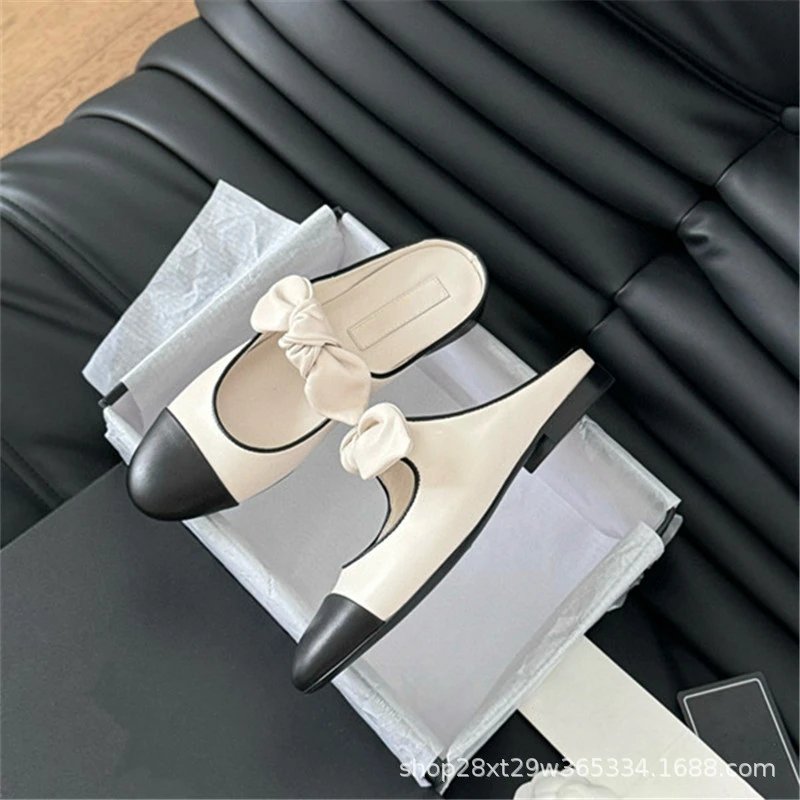 Unbranded Casual Shoes Bow Contrast-Toe Mary Jane and Mule image 4
