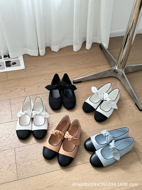 Unbranded Casual Shoes Bow Contrast-Toe Mary Jane and Mule product detail image 1