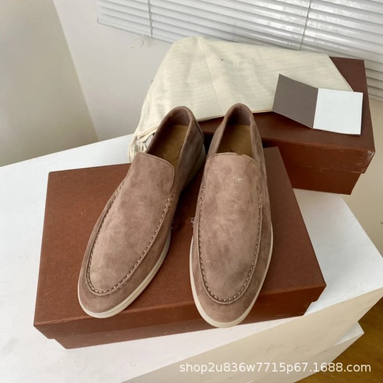 Design Suede Loafers Dusty Rose Casual Shoes - 30