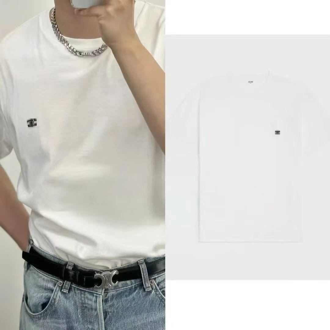 Celine Pixel Logo Black T-Shirt - 6