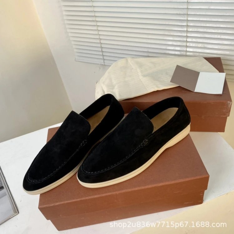 Design Suede Loafers Dusty Rose Casual Shoes - 39