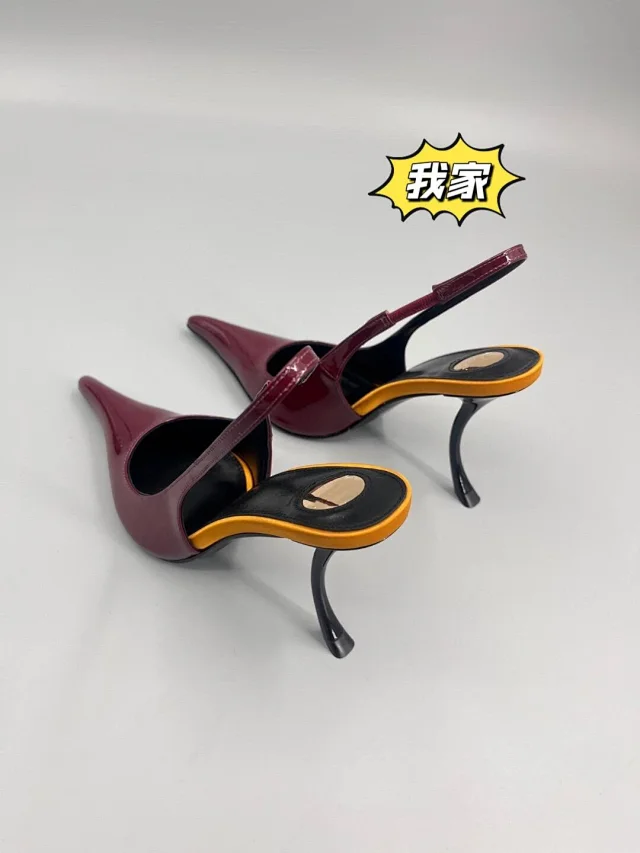 Unbranded High Heels Patent Leather Pointed-Toe Slingback Stiletto product detail image 12