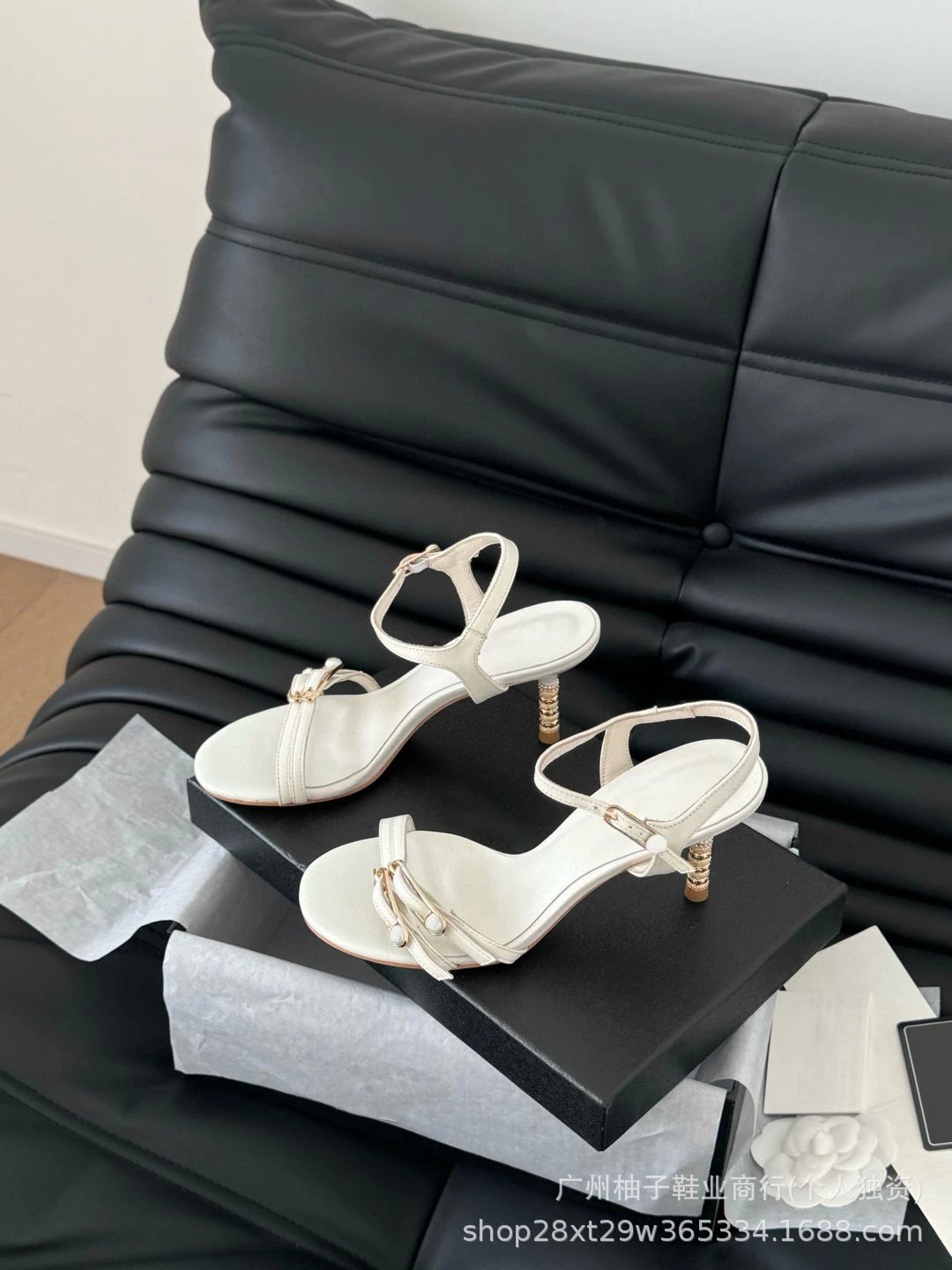 Pearl-Embellished Satin Mule Sandals in Ivory - 17