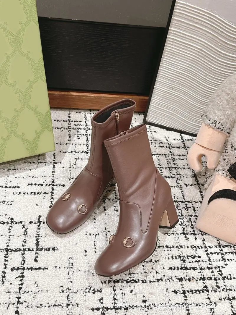Gucci Horsebit Loafer Ankle Boots Brown Leather Boots - 13