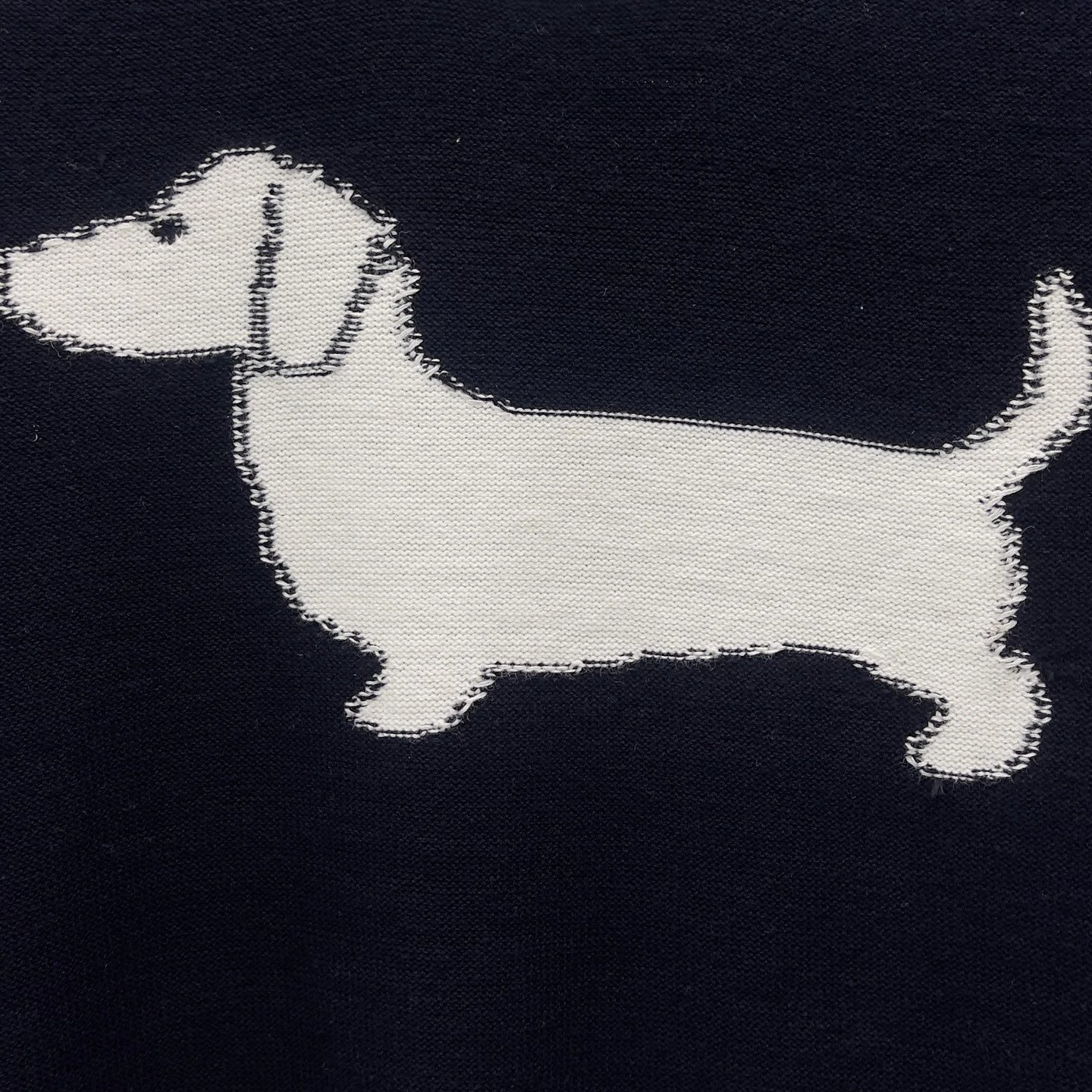Thom Browne Dachshund Intarsia Knit Sweater Navy - 13