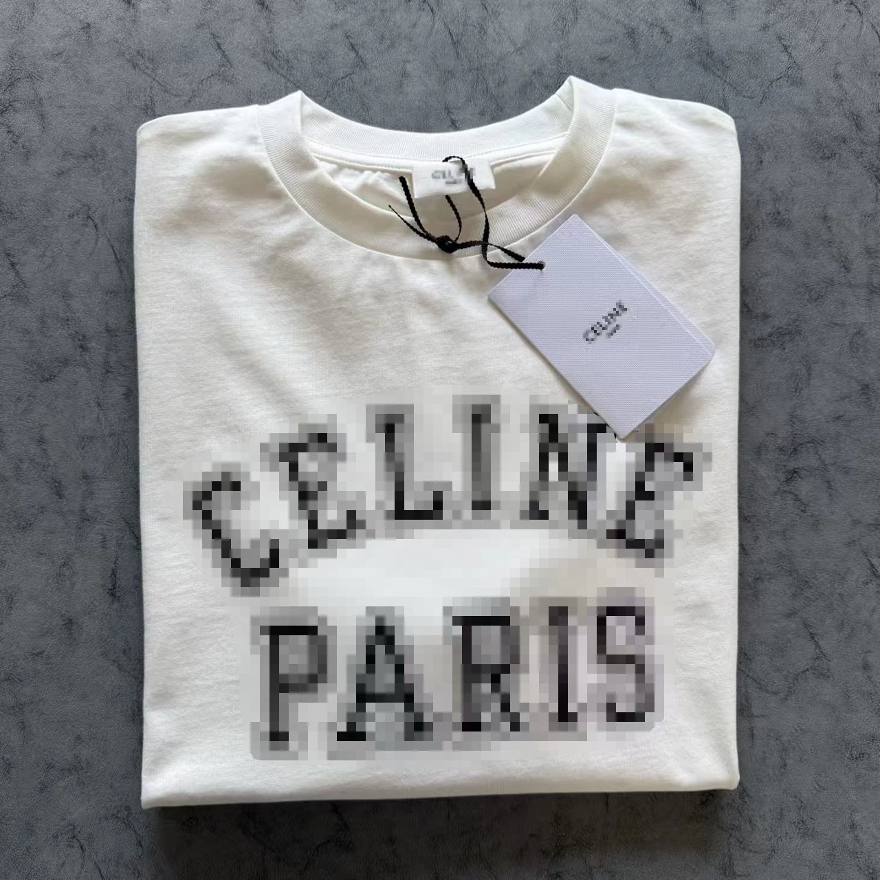 Celine Pixelated Logo Black T-Shirt - 14