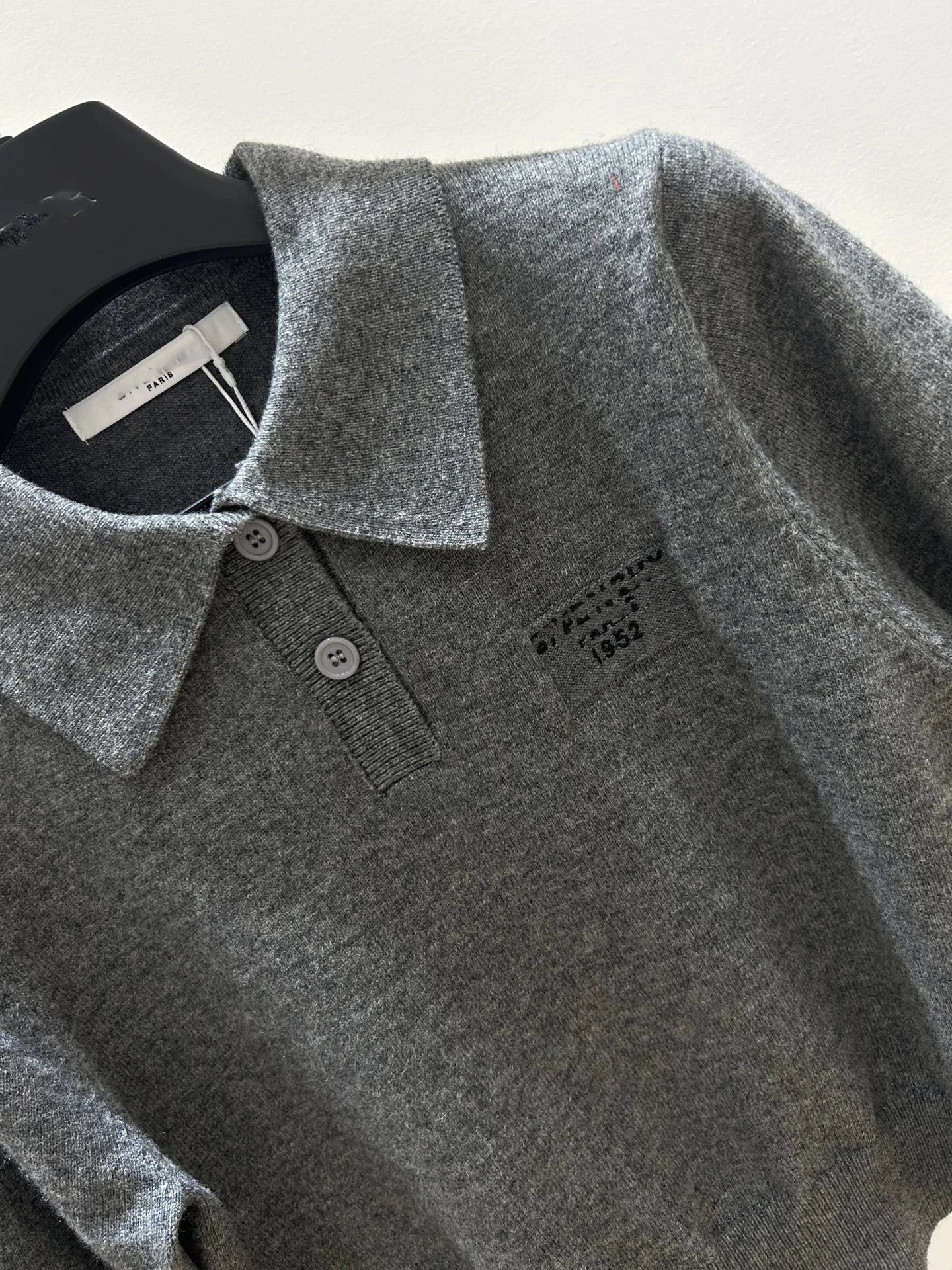 Hivy Knit Polo Shirt Gray Sweater - 15