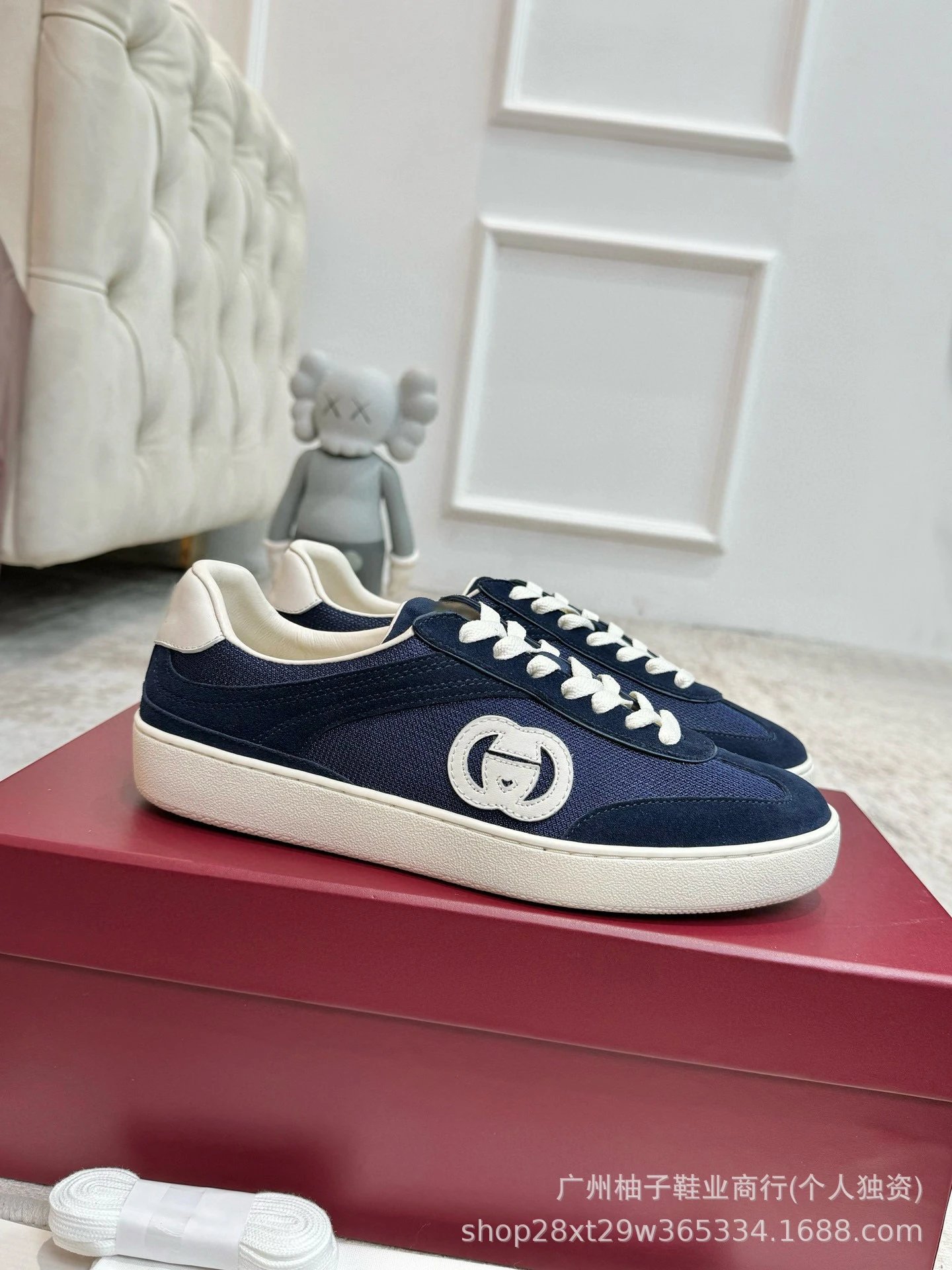Gucci Rhyton Low Blue Beige Mesh Sneakers - 19