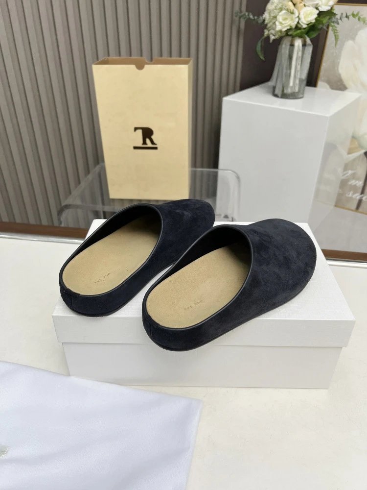 R Brand Wool-Blend Mule Slippers Charcoal Gray Slippers - 15
