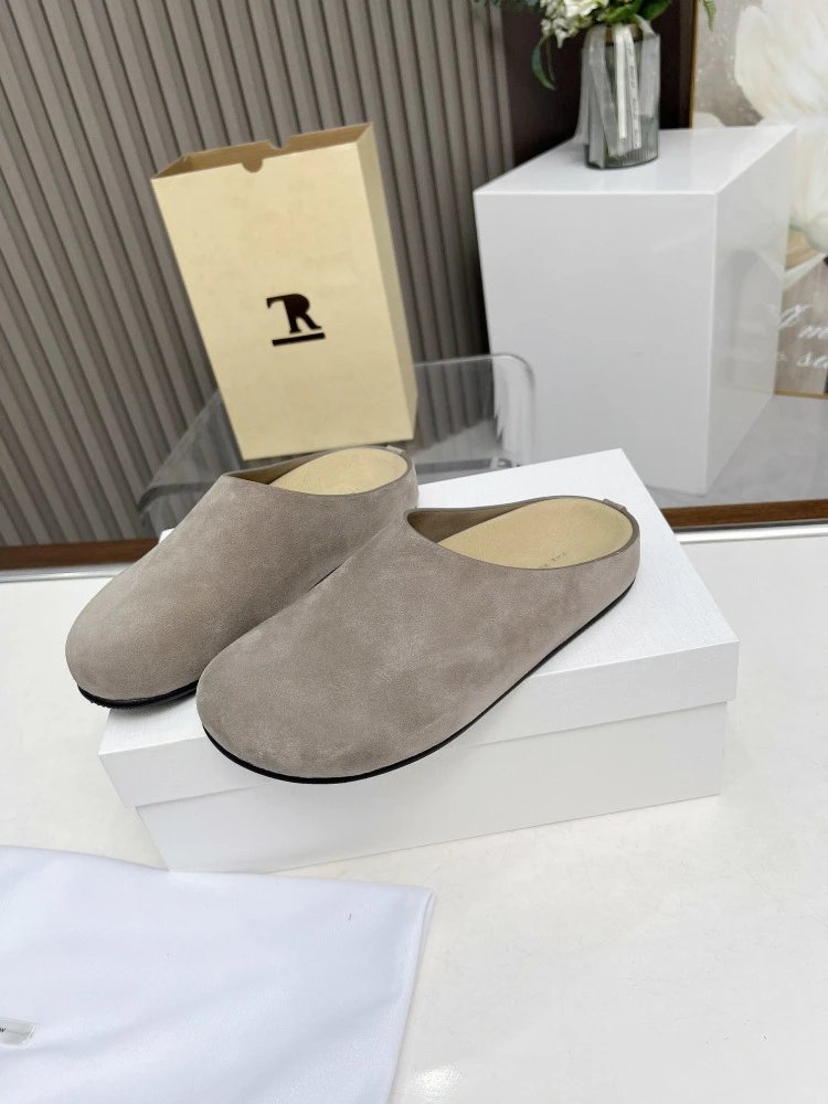 R Brand Wool-Blend Mule Slippers Charcoal Gray Slippers - 23