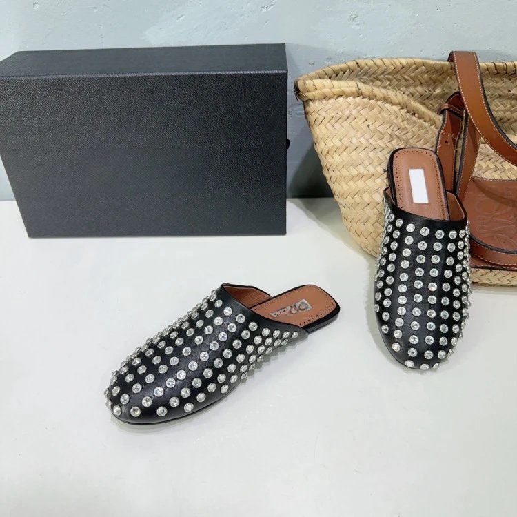 Alaïa Studded Mule Black Shoes - 3