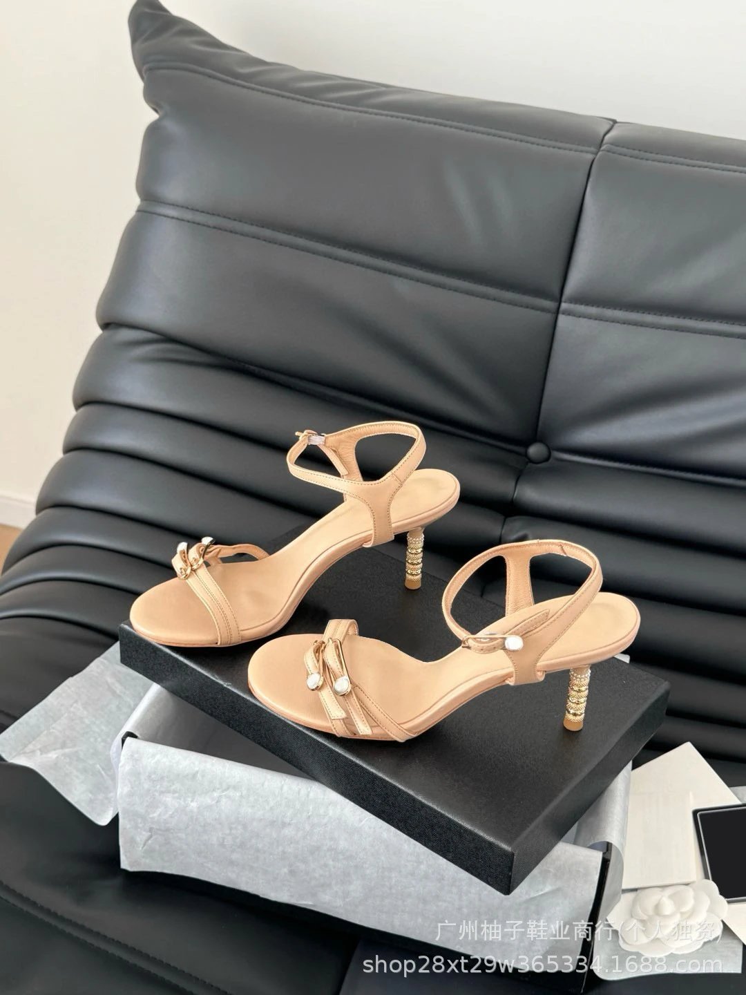 Pearl-Embellished Satin Mule Sandals in Ivory - 19