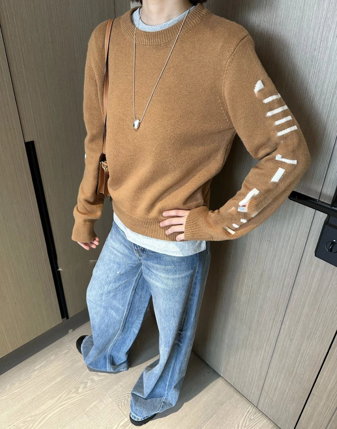Dior CD Logo Intarsia Knit Sweater Camel - 15