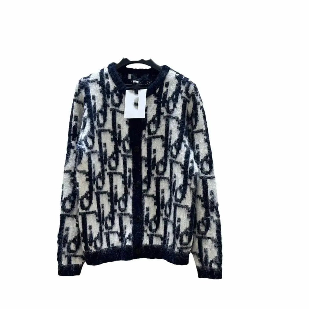 Dior Oblique Monogram Knit Cardigan Black and White - 6