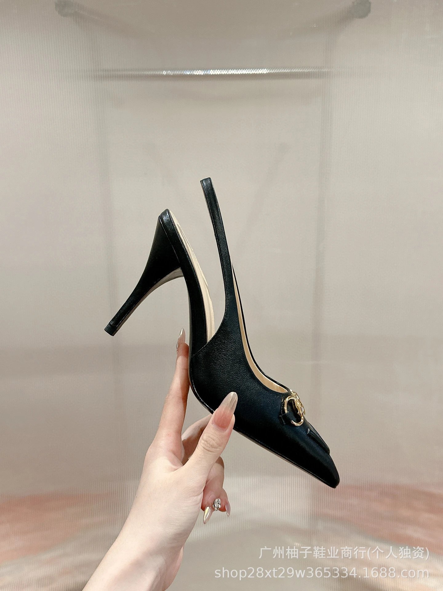 Gucci Horsebit Loafer-Style Slingback Black Heels - 15