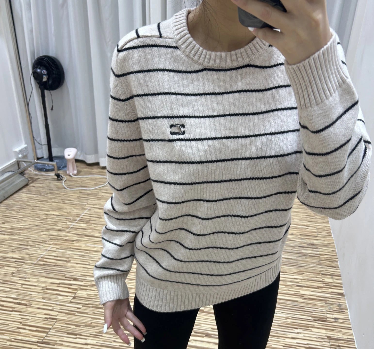 Saint Tears Striped Crewneck Sweater Beige - 4