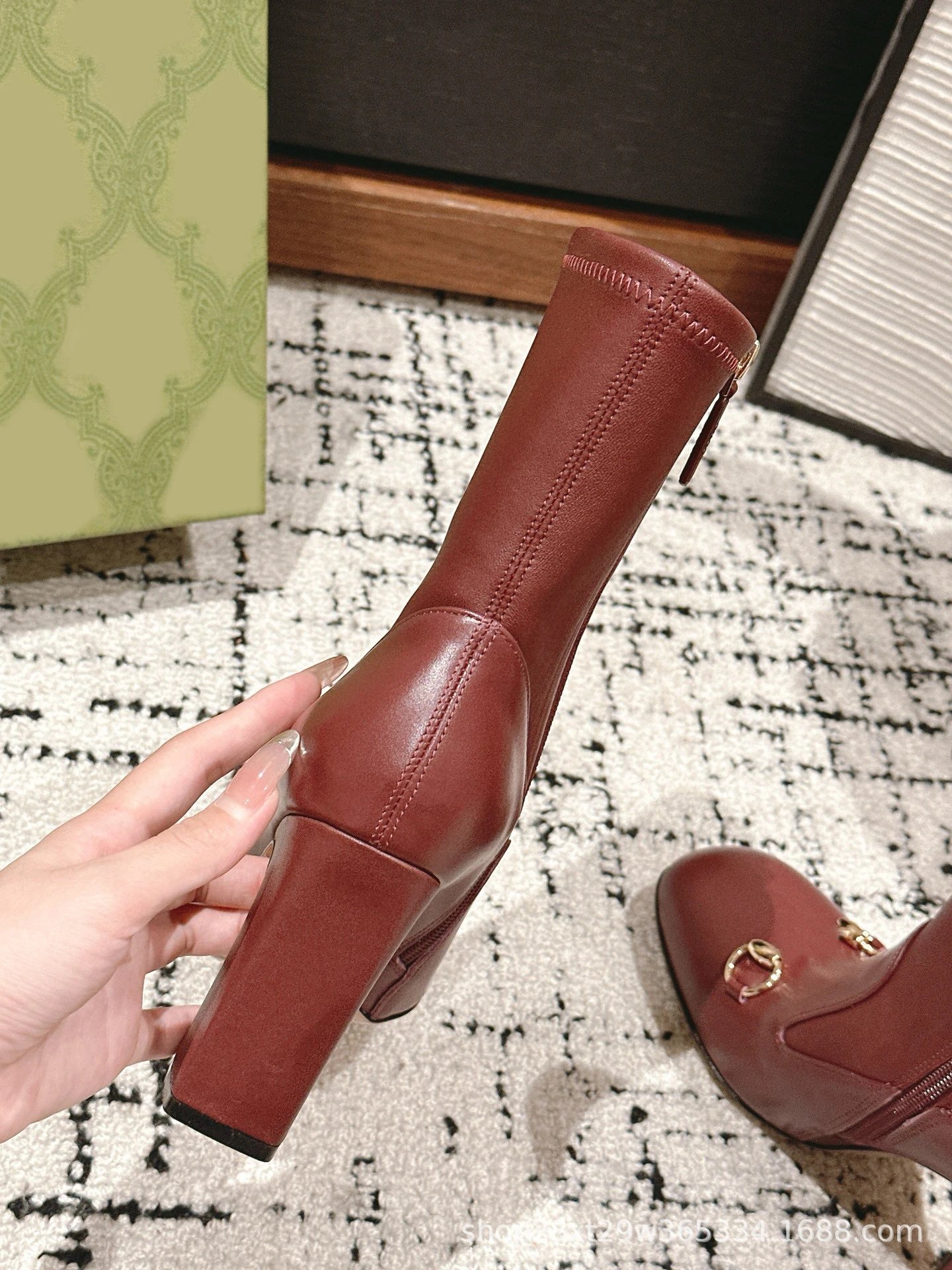Gucci Horsebit Loafer Ankle Boots Brown Leather Boots - 8