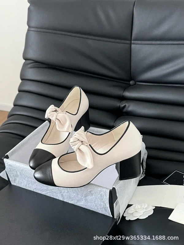 Unbranded Casual Shoes Bow Contrast-Toe Mary Jane and Mule product detail image 20