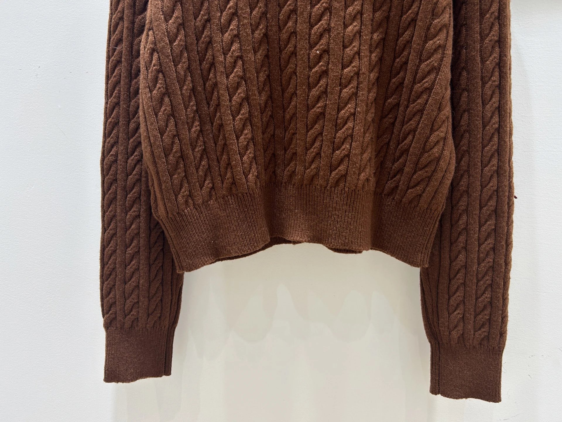 Design Cable Knit Brown Cardigan - 9