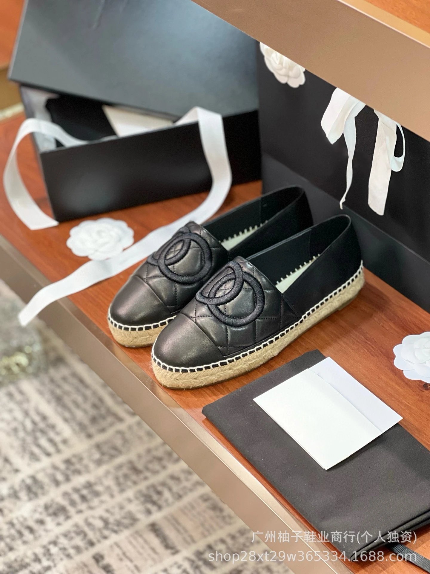 Chanel CC Logo Tweed Espadrille Loafers Gold Toe Women's Casual Shoes - 12