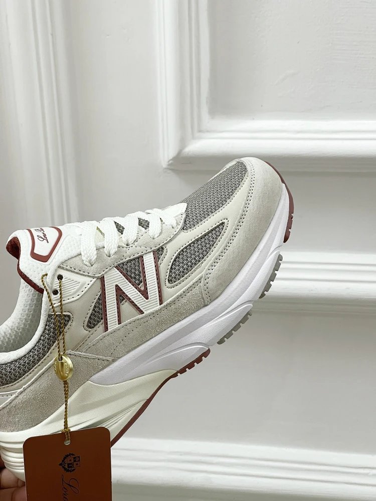 New Balance 990v6 Beige Burgundy Sneakers - 15