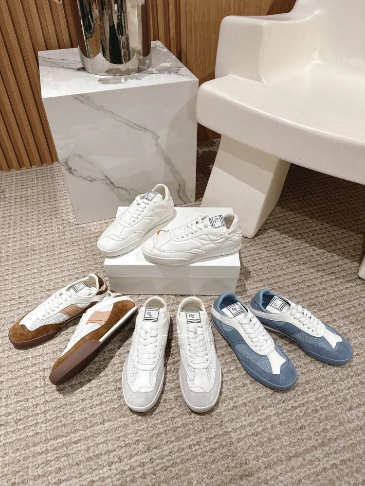 Chloé Tennis 1970 White and Gray Mesh Sneakers - 8