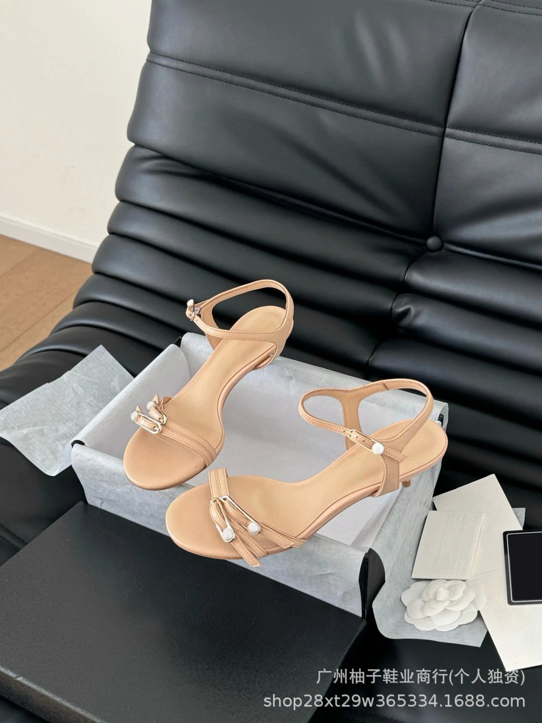 Pearl-Embellished Satin Mule Sandals in Ivory - 18