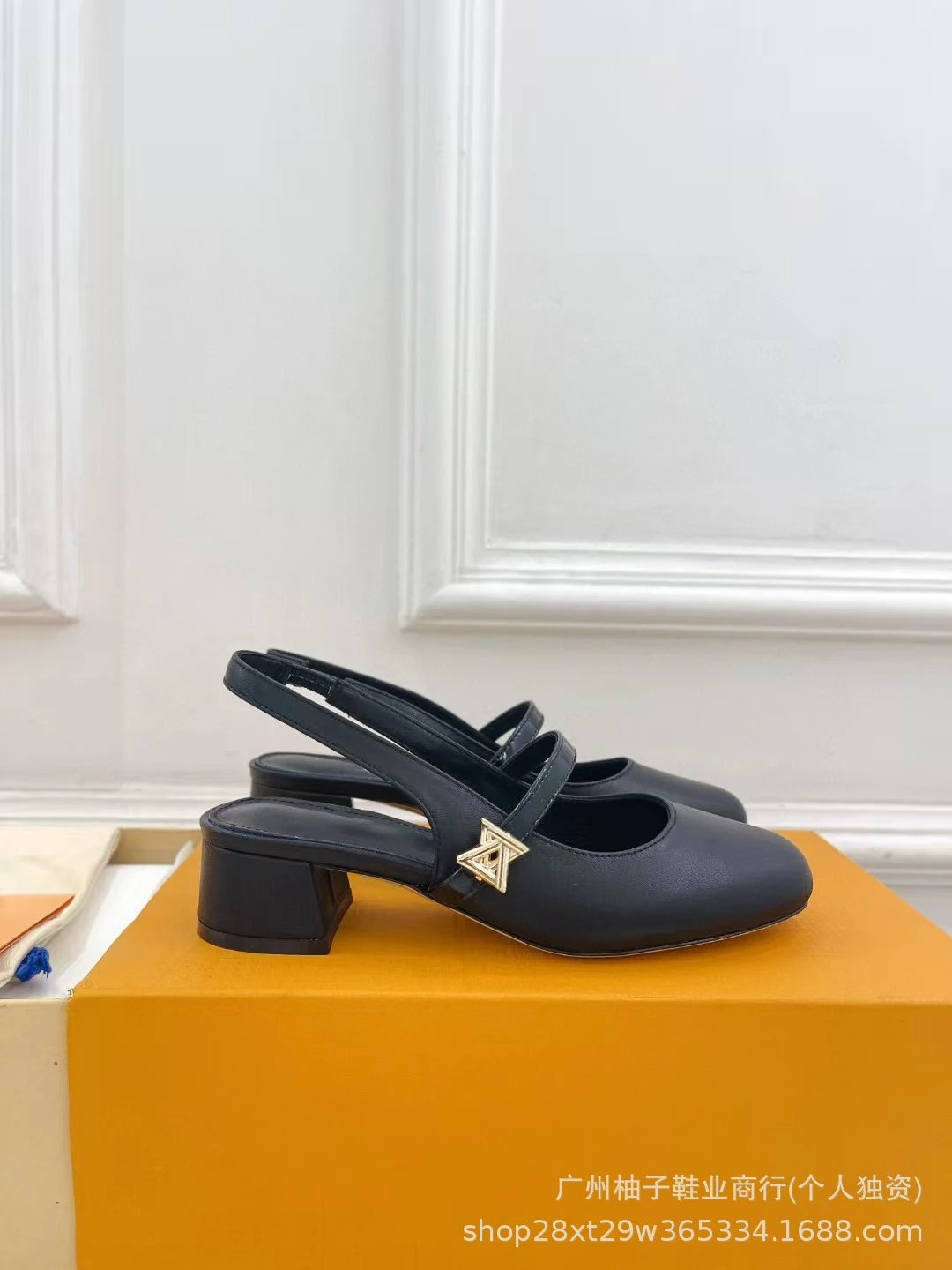 Louis Vuitton Mary Jane Slingbacks Light Blue Denim Block Heels - 4