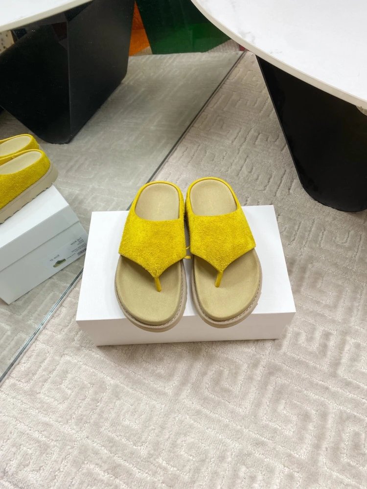 Gallery Dept. Suede Slide Sandals Olive Green Slippers - 19