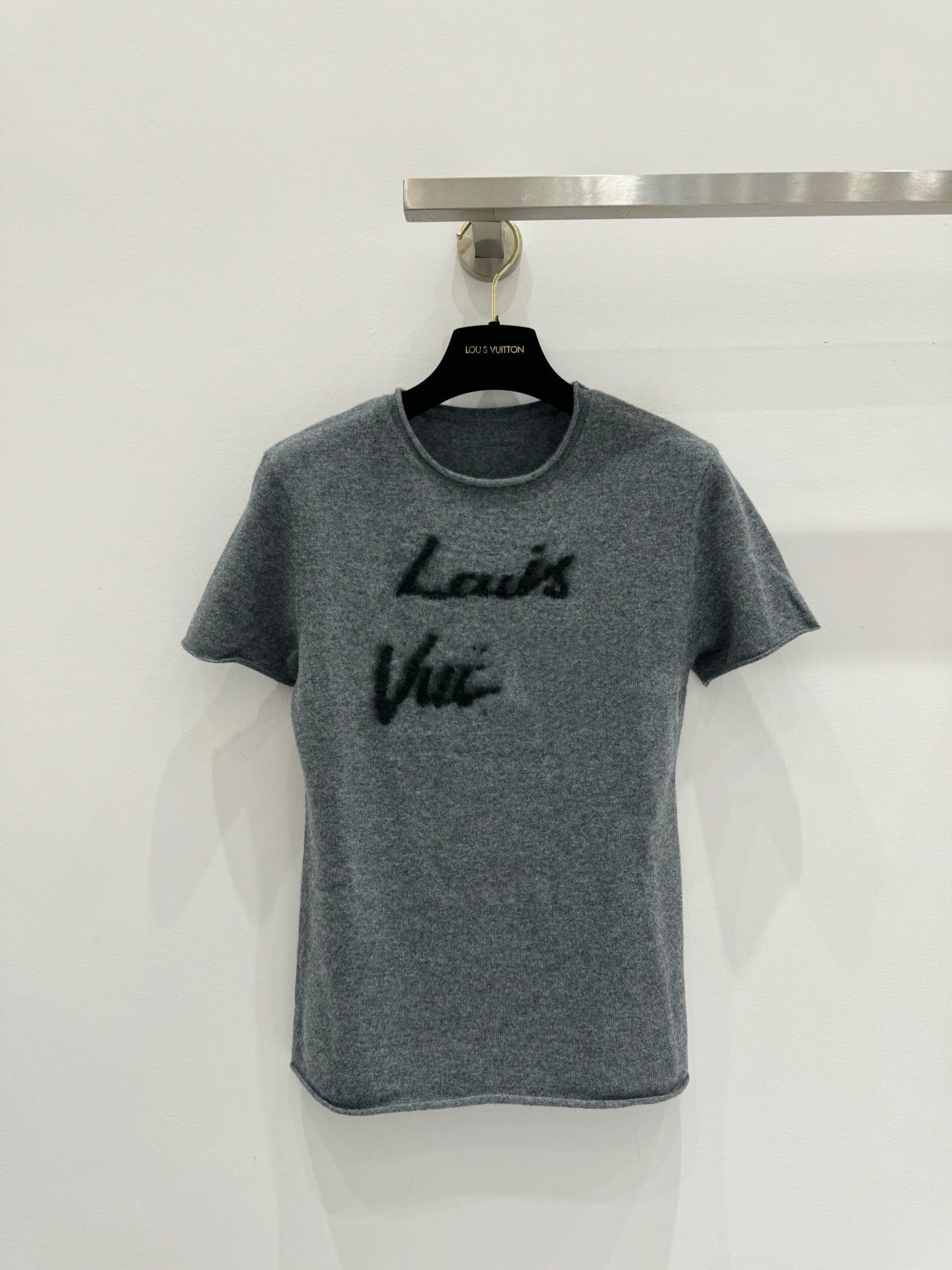 Louis Vuitton Script Knit T-Shirt Beige - 4