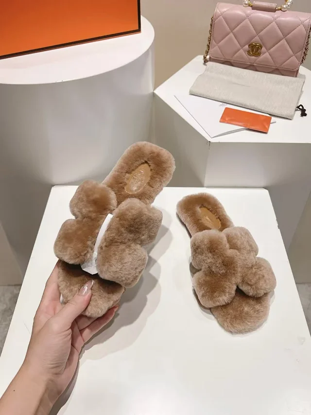 Unbranded Slippers Faux-Fur Buckle Slide product detail image 10