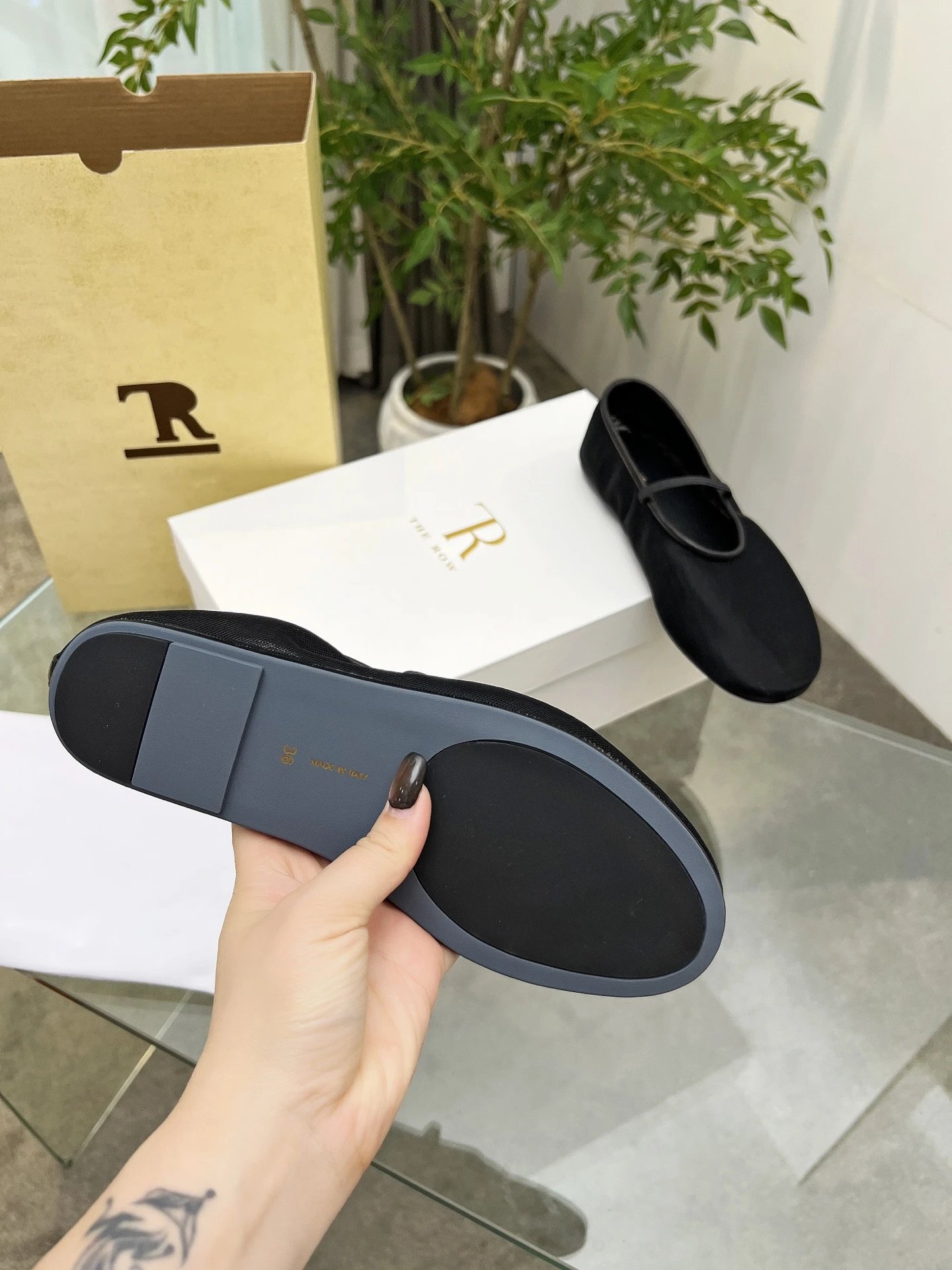 The Row Mary Jane Flat Black Shoes - 16